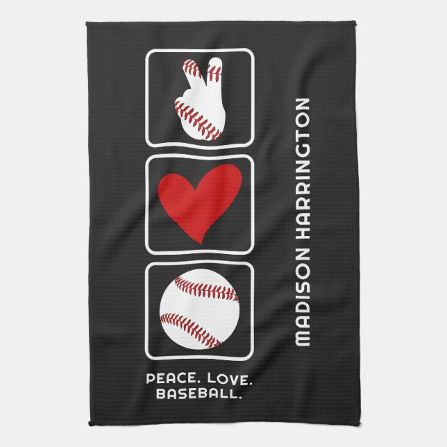 Custom Name Baseball Kitchen Towel (Vertical)