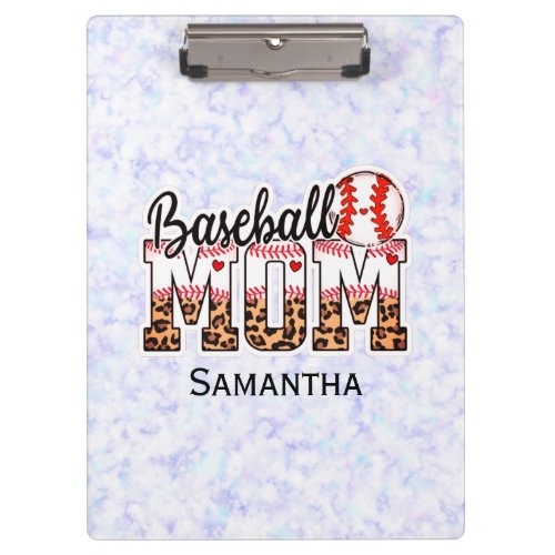 Custom Name Baseball Mom  Mothers Day Clipboard