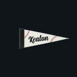 Custom Name Baseball Pennant Flag<br><div class="desc">Simply add a name to this fun custom themed base ball pennant flag. Perfect decor for your little rookie of the year!</div>