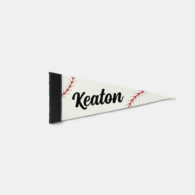 Custom Name Baseball Pennant Flag (Front)