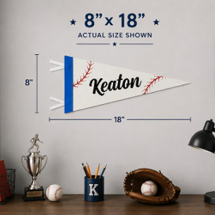 Custom Name Baseball Pennant Flag