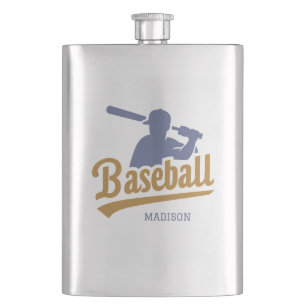 Custom Name Baseball Player Flask
