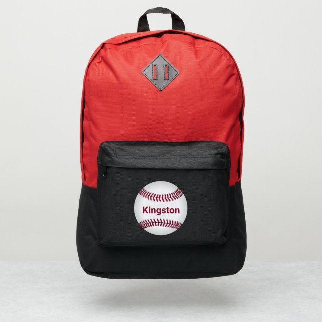 Custom Name Baseball Port Authority® Backpack (Front)