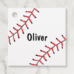 CUSTOM NAME Baseball Seams Baseball Art Sports Art Favor Tags