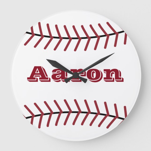 Custom Name Baseball Sports Wall Clock Decor  (Front)