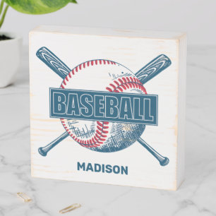 Custom Name Baseball Wooden Box Sign