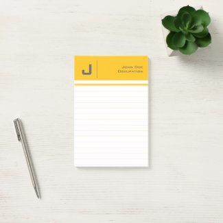 Custom Name Basic Clean Simple Minimalist Yellow
