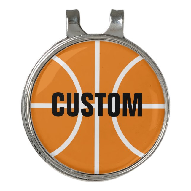 Custom name basketball golf hat clip ball marker (Front)