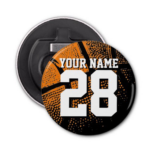 Custom name basketball jersey number magnetic bottle opener