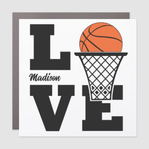 Custom Name Basketball Love Car Magnet