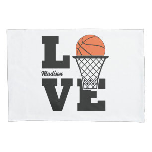 Custom Name Basketball Love Pillow Case