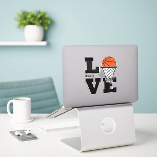 Custom Name Basketball Love Sticker