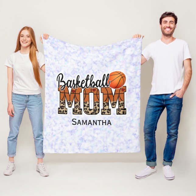Custom Name Basketball Mom | Mother's Day Fleece Blanket (In Situ)