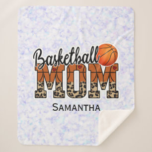 Custom Name Basketball Mom   Mother's Day Sherpa Blanket
