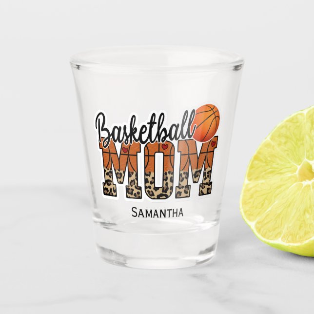 Custom Name Basketball Mom | Mother's Day Shot Glass (Front)