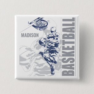 Custom Name Basketball Player Button