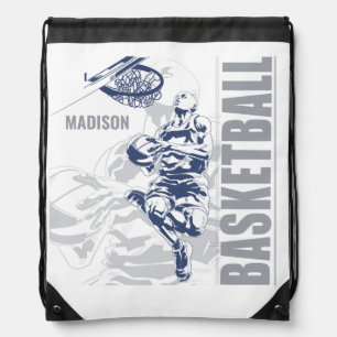 Custom Name Basketball Player Drawstring Bag