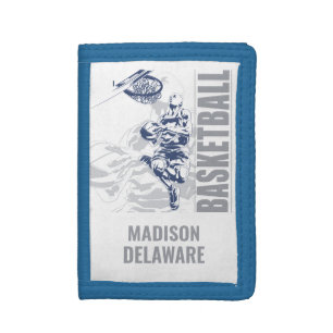 Custom Name Basketball Player Tri-fold Wallet