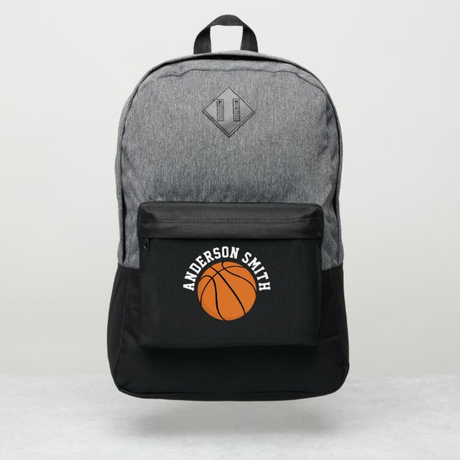 Custom name basketball  port authority® backpack (Front)