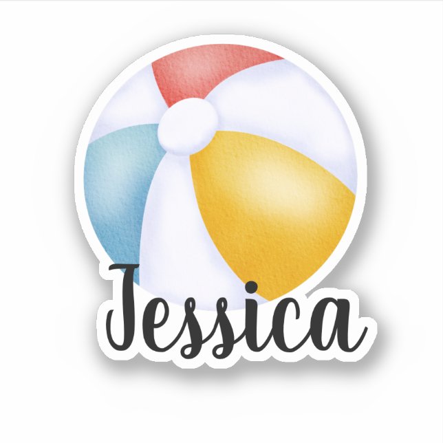 CUSTOM NAME BEACH BALL STICKER (Front)