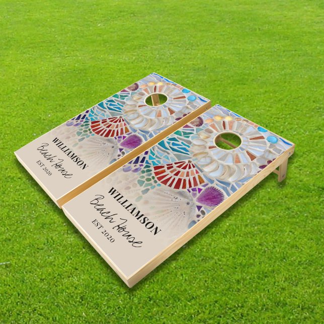 Custom Name Beach House Cornhole Set (Creator Uploaded)