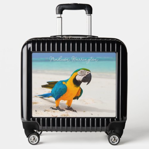 Custom Name Beach Parrot Luggage