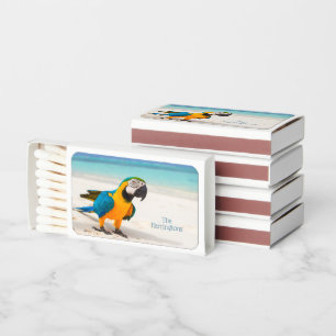 Custom name Beach Parrot Matchboxes