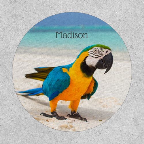 Custom name Beach Parrot Patch