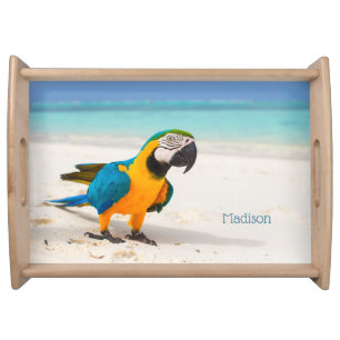 Custom name Beach Parrot Serving Tray