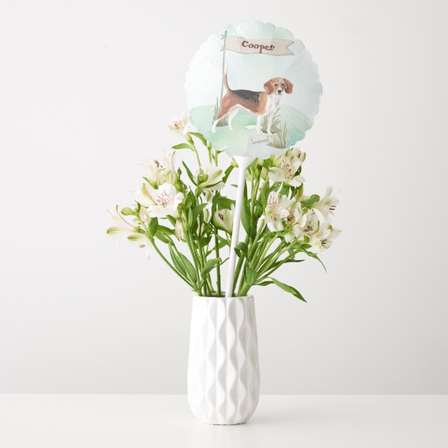 Custom Name Beagle Pet Dog Balloon (Vase)