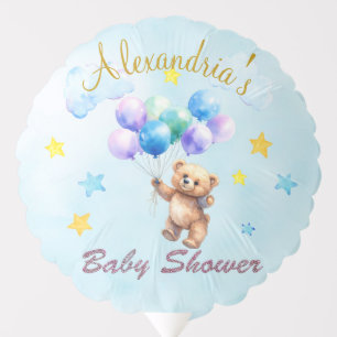 Custom Name Bear floating balloons Baby Shower