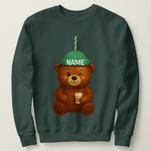 Custom Name Bearista   Personalized Barista Bear   Sweatshirt