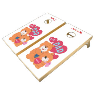 Custom Name Beary Special Dad Happy Father's Day C Cornhole Set