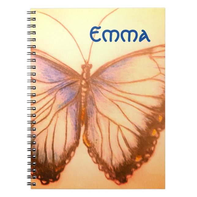 Custom Name Beautiful butterfly  Notebook (Front)