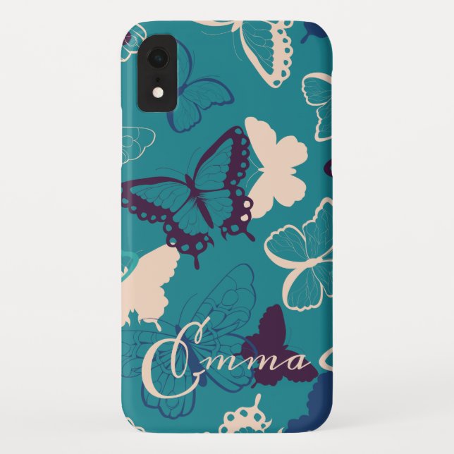 Custom Name | Beautiful Butterfly Pattern Case-Mate iPhone Case (Back)