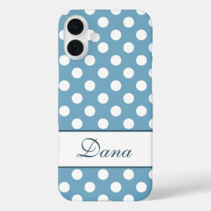 Custom Name, Beautiful Color And White Polka Dots iPhone 16 Plus Case