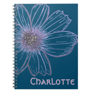Custom Name Beautiful Flower design Notebook