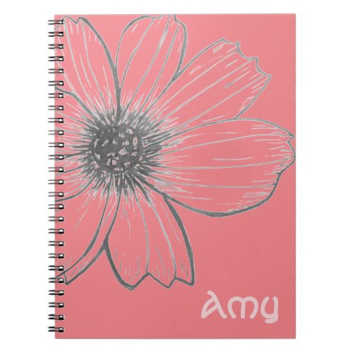 Custom Name Beautiful Flower design  Notebook