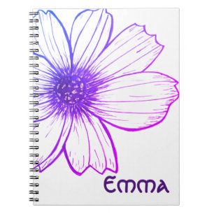 Custom Name Beautiful Flower design Notebook