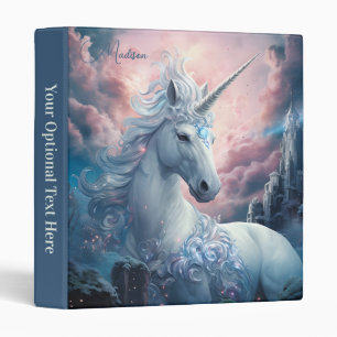 Custom Name Beautiful Unicorn 3 Ring Binder
