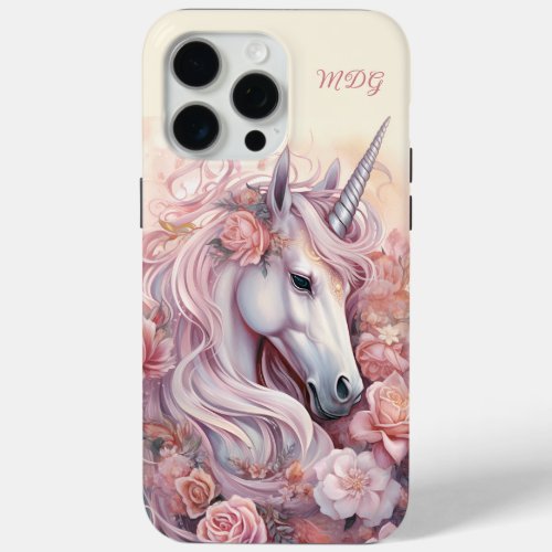 Custom Name Beautiful Unicorn iPhone 15 Pro Max Case