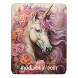 Custom Name Beautiful Unicorn Door Sign