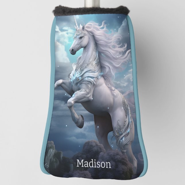 Custom Name Beautiful Unicorn Golf Head Cover (Rotate 90)