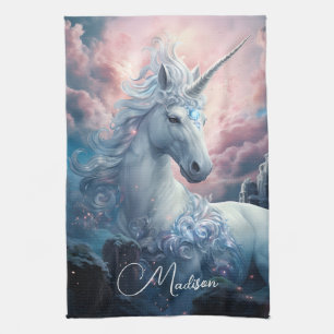 Custom Name Beautiful Unicorn Kitchen Towel