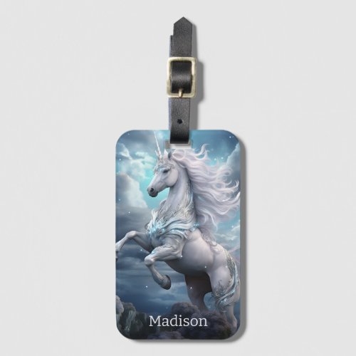 Custom Name Beautiful Unicorn Luggage Tag