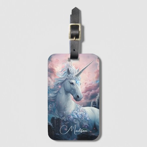 Custom Name Beautiful Unicorn Luggage Tag