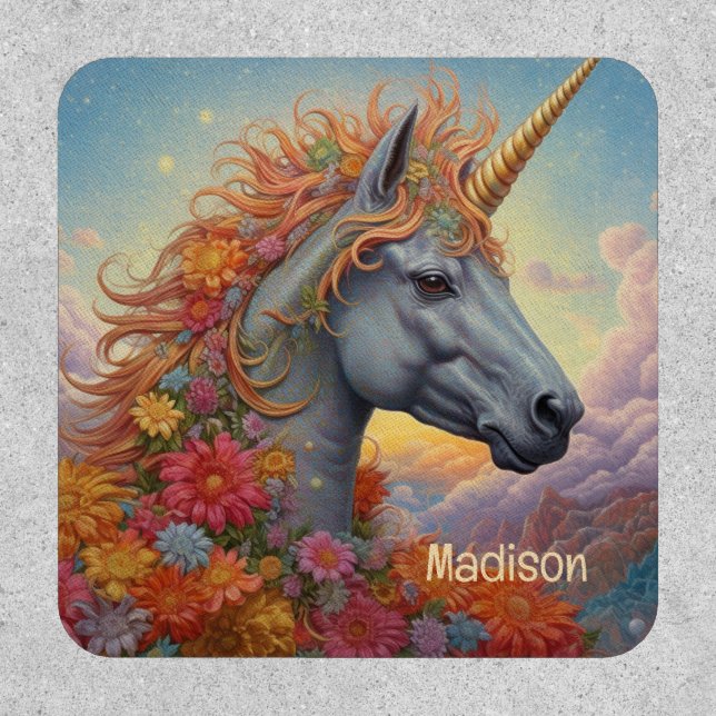 Custom Name Beautiful Unicorn Patch (Front)
