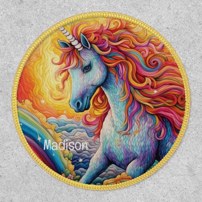 Custom Name Beautiful Unicorn Patch (Front)