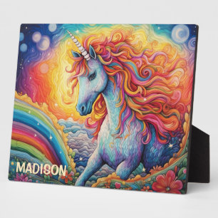 Custom Name Beautiful Unicorn Plaque