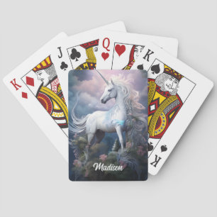 Custom Name Beautiful Unicorn Poker Cards